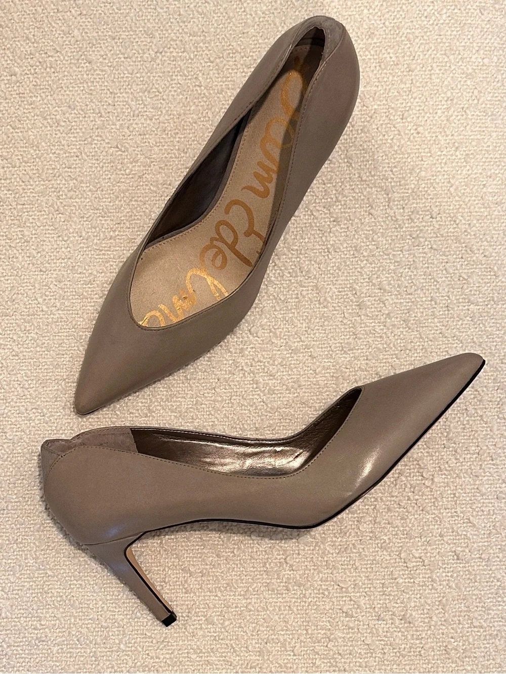 Sam Edelman Hazel Leather Pointed Toe Pumps | Taupe | Women’s Size 11